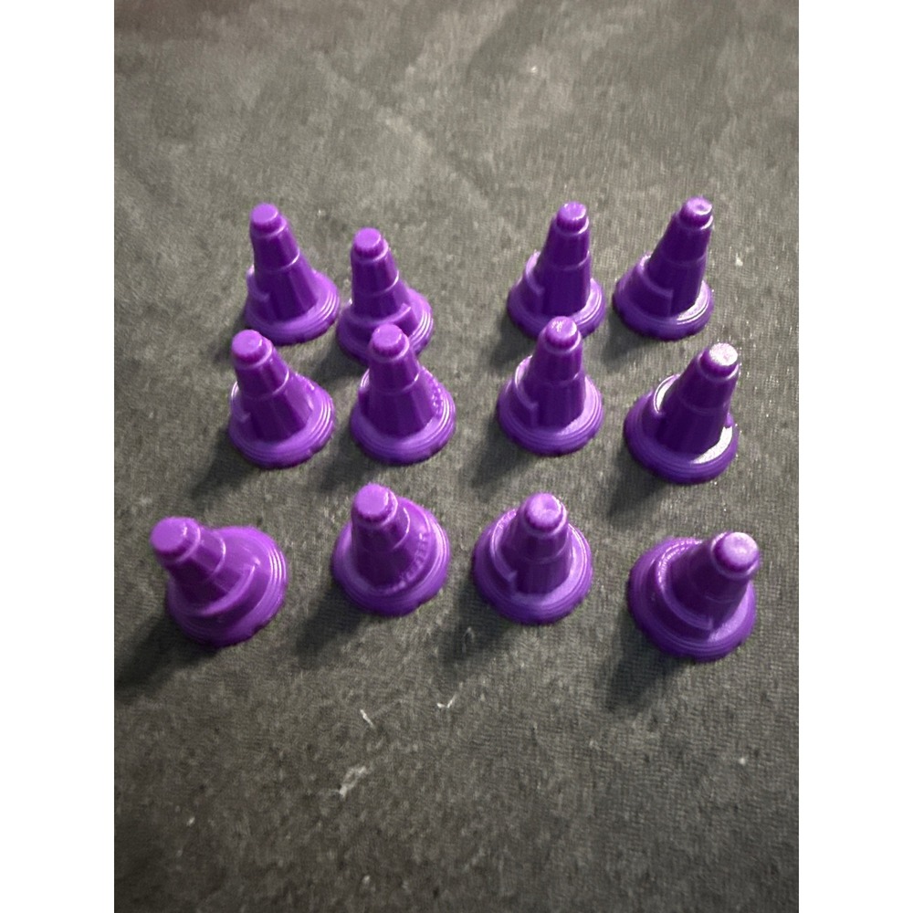12 Purple Plastic Board Game Tokens Replacement Pieces Conical Game Markers - Picture 1 of 2